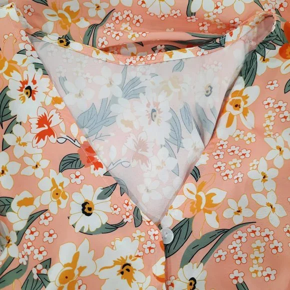 Floral ruffle boho button down maxi dress - Picture 6 of 11